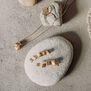 Long ribbon drop stud earrings by Emma Calvert